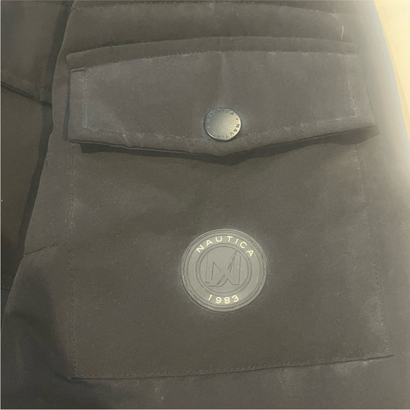 Men's Nautica Black Hooded Puffer Jacket - Picture 7 of 15